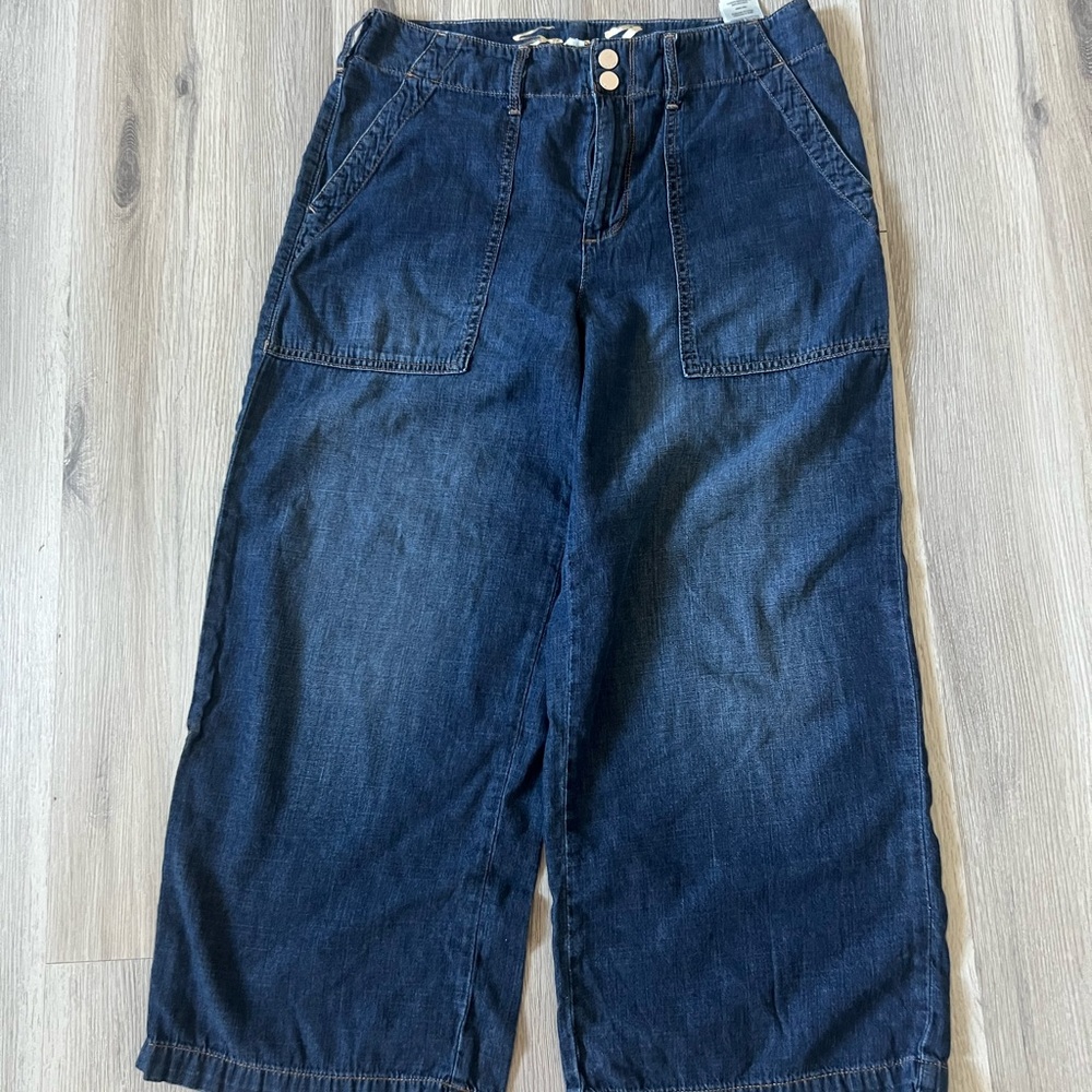 Seven7 Dark Blue Cropped Jeans